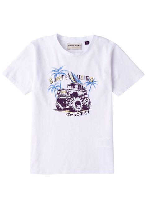 T-shirt bambino bianca in cotone<BR/>